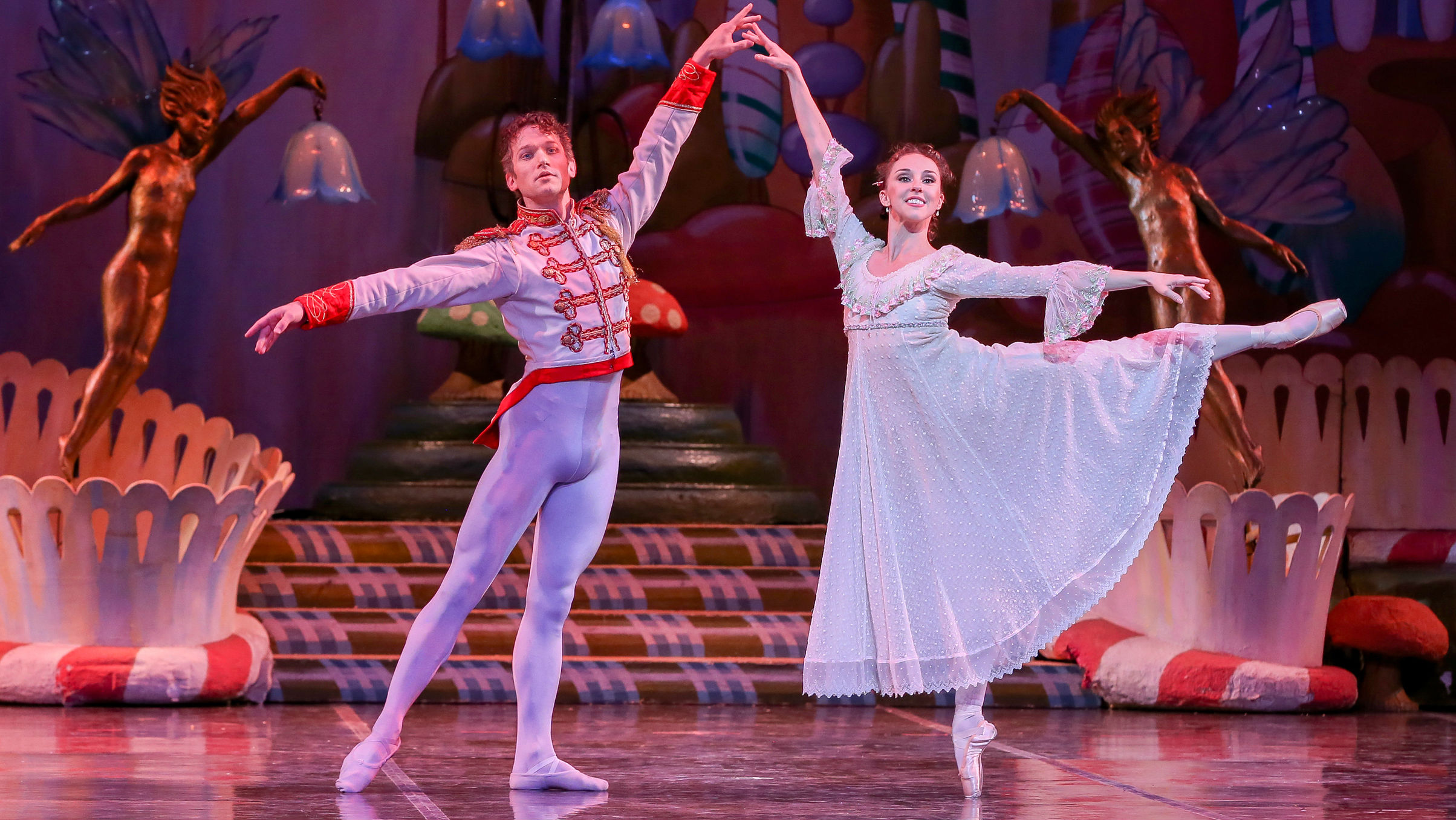 The Nutcracker holiday scene on stage