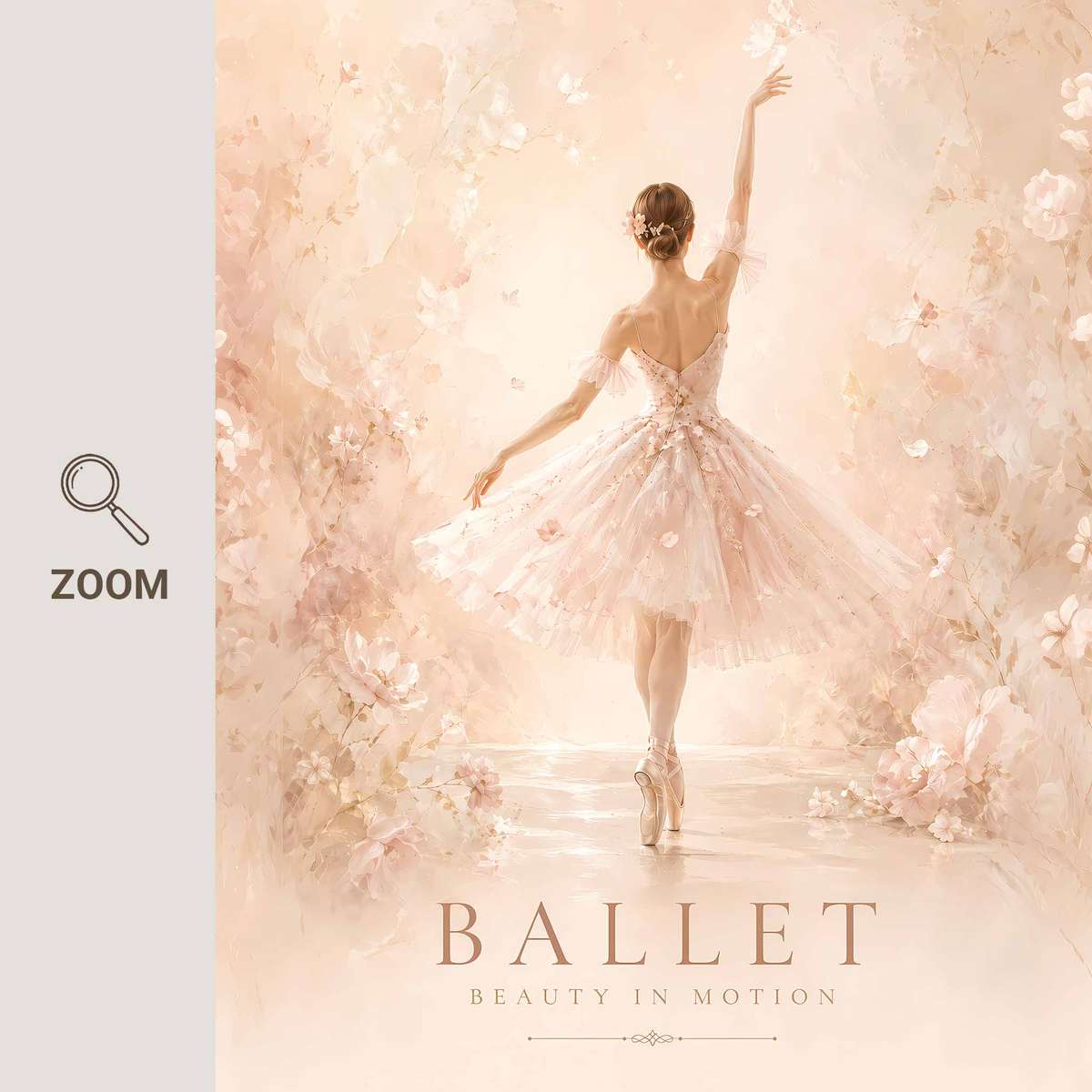 Aesthetic Ballet composition styled as wall art and featuring classical stage character and delicate visual rhythm inspired by elegant vintage dance