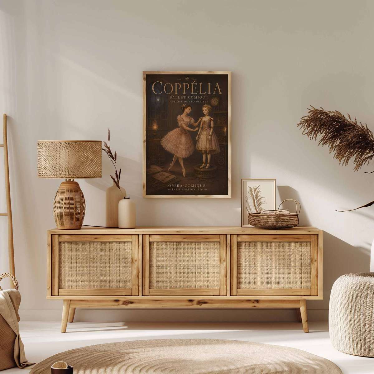 Classic wall art centered on Ballerina with a poetic atmosphere with French text