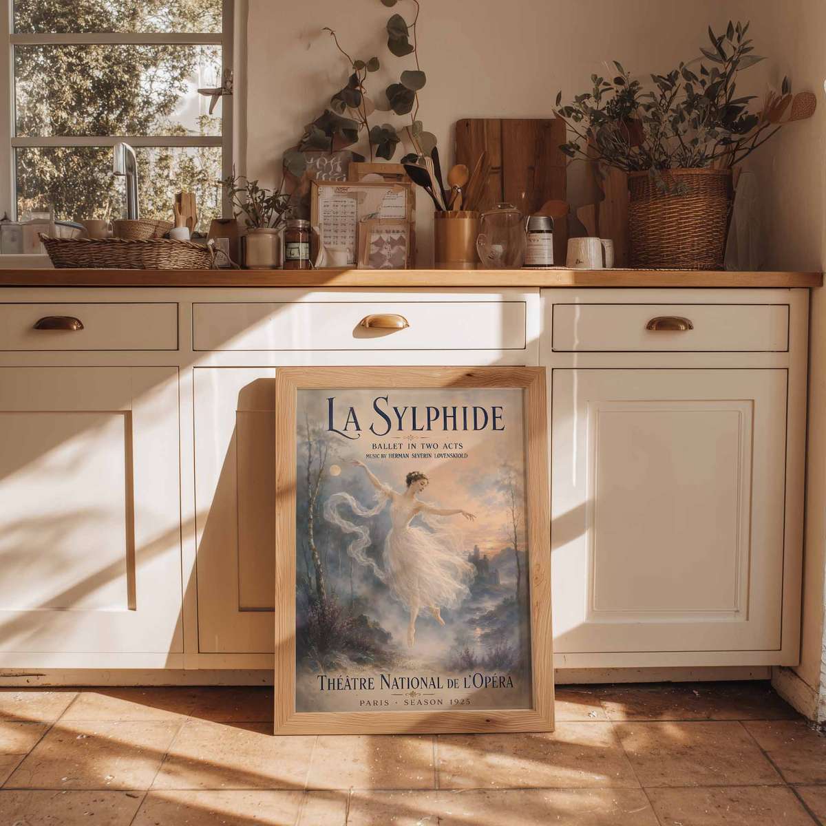 Ethereal wall art of Ballet Aesthetic created for dance studio decor