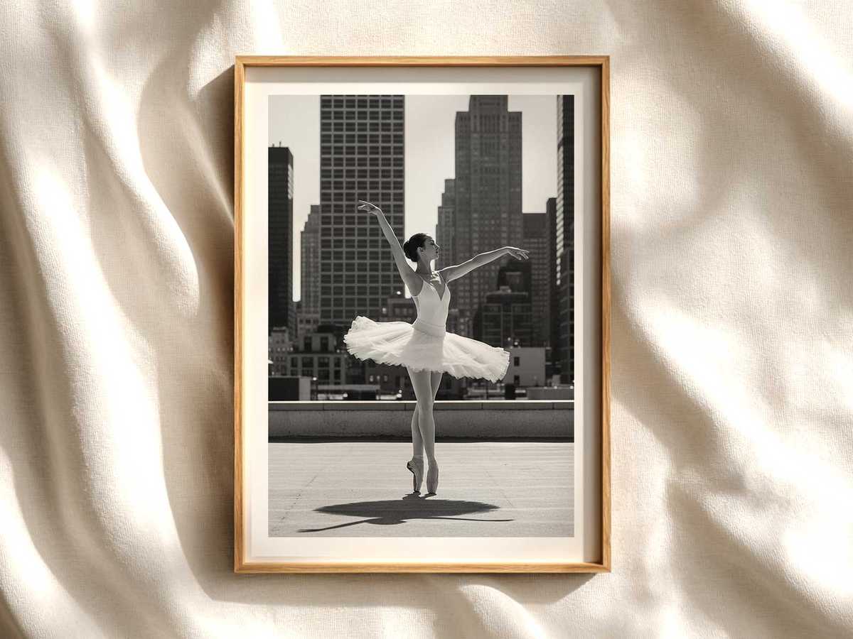 Ethereal Tulle Profile — Ballerina Art Poster ballet poster shown as refined dance wall art