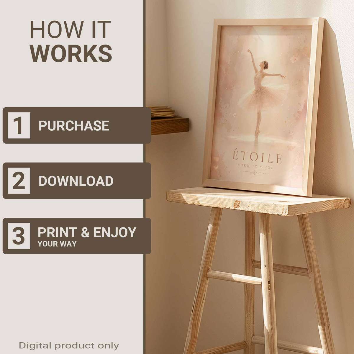 Classical wall art of Ballet Dance created for dance studio decor