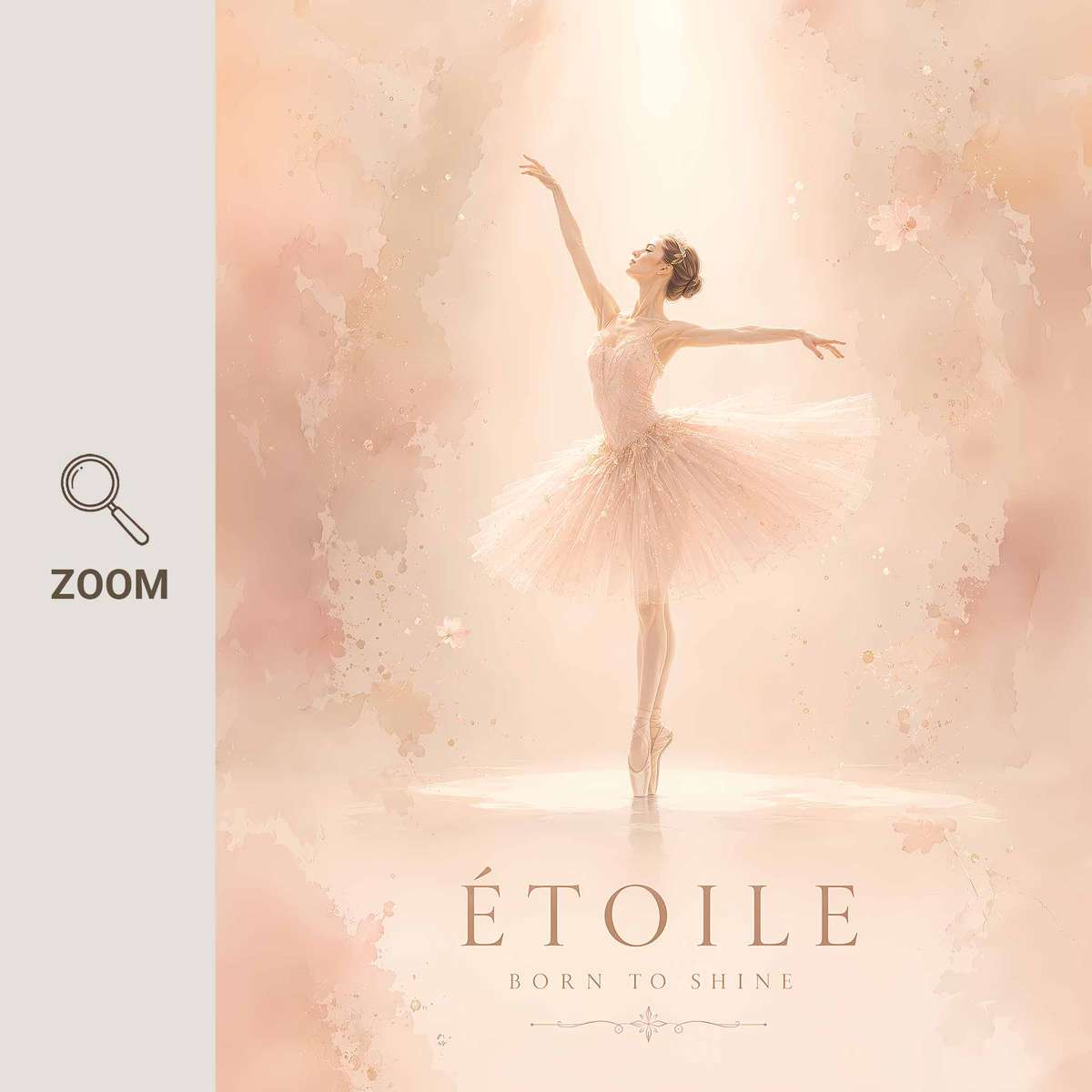 Ballet Dance composition styled as wall art and featuring fluid motion and an intimate performance mood inspired by vintage ballerina