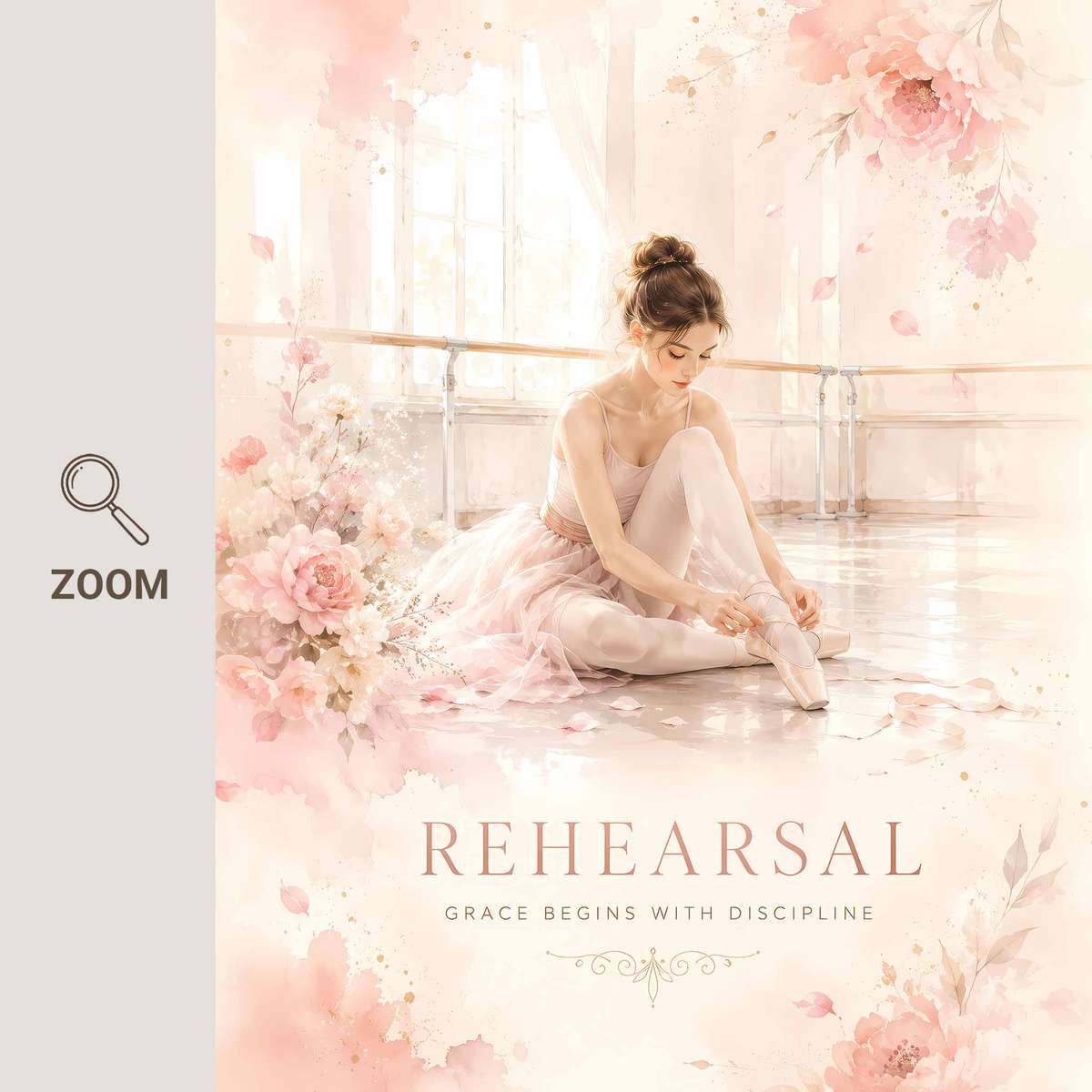 Ballet Dancer decorative print featuring fluid motion and an intimate performance mood inspired by elegant vintage ballerina for dancers