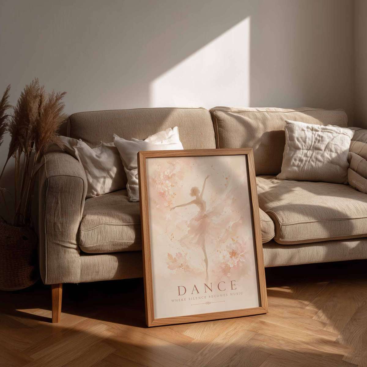 Ballet Dancer Watercolor wall art combining elegant lines and a theatrical atmosphere inspired by elegant ballerina in a romantic composition