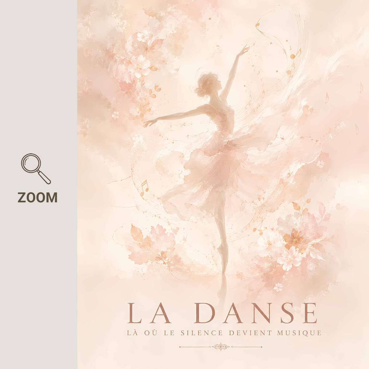 Decorative Ballet Dancer Watercolor artwork designed for dance students and dancer's bedroom decor with French text