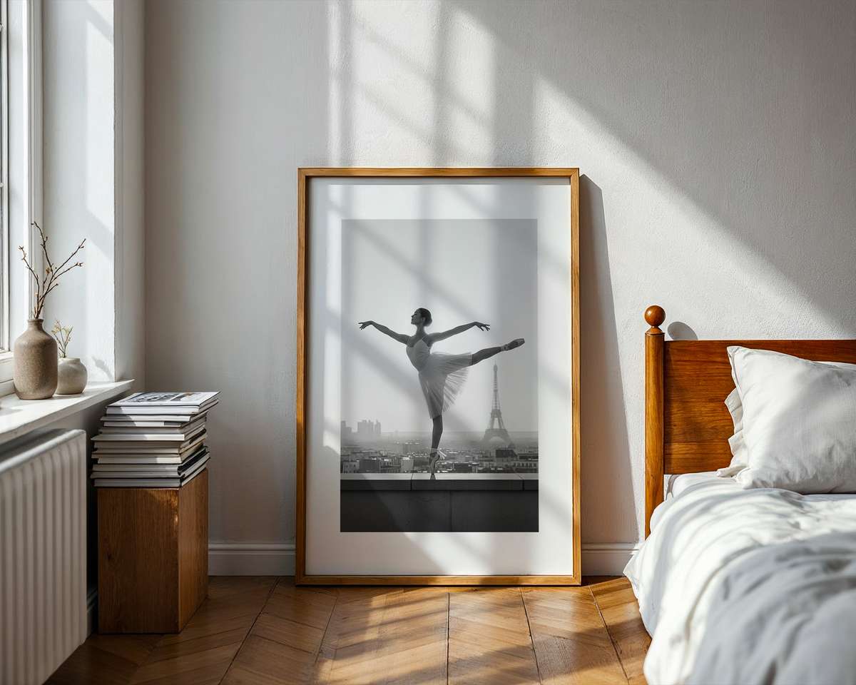 Ballet Photo composition styled as wall art and featuring poetic movement with softly balanced composition