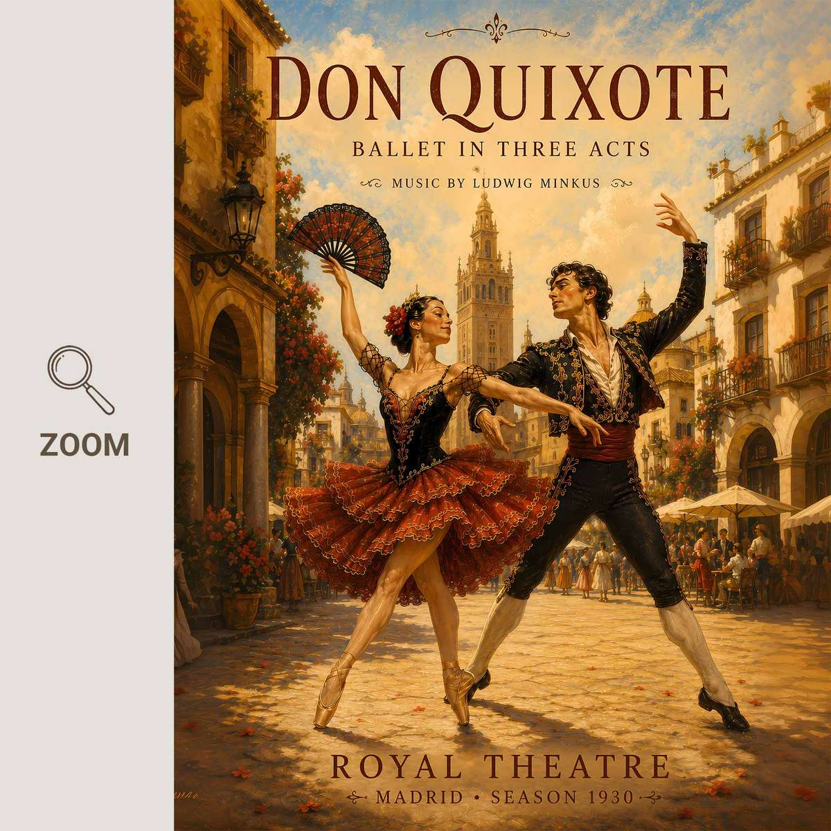Don Quixote wall art combining rehearsal-inspired details and graceful silhouettes inspired by vintage ballet in a graceful composition