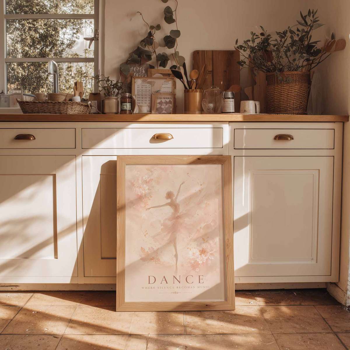 Elegant Ballet Dancer Watercolor wall art featuring graceful movement and stage-inspired details