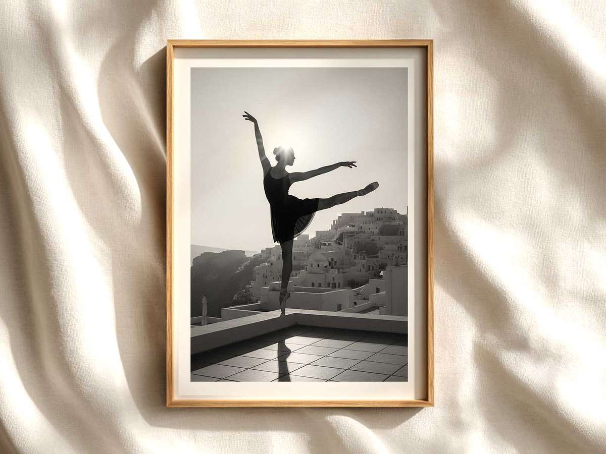 Ballet Silhouette by Classical Column ballet poster shown as refined dance wall art