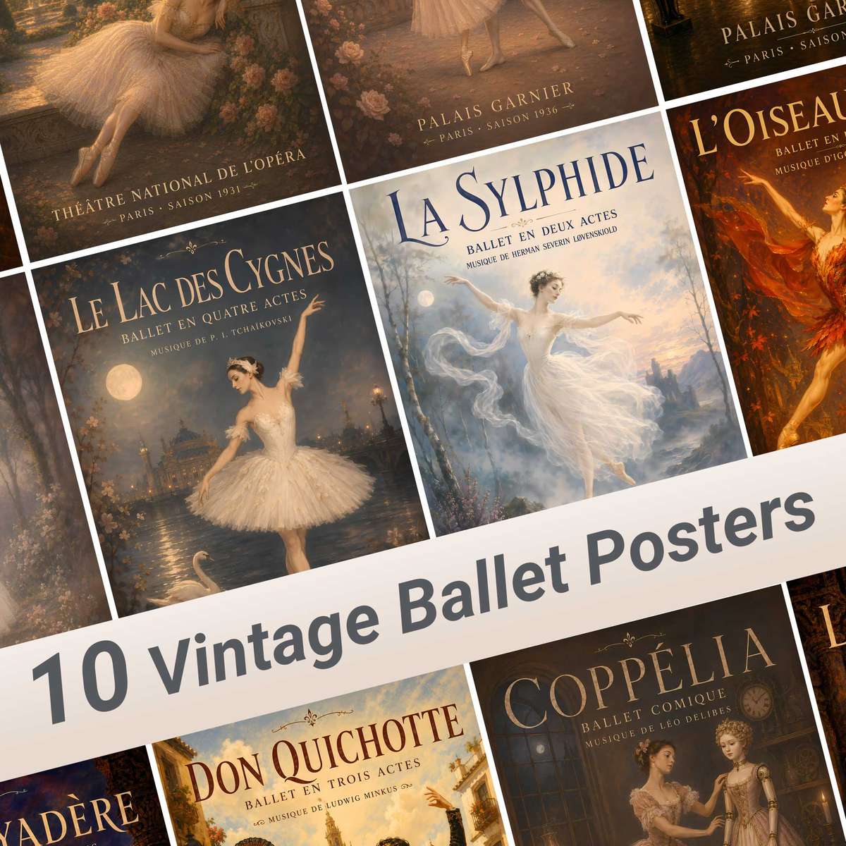 Vintage Ballet Posters – 10 Historic Ballet Prints, Romeo and Juliet Paintings… ballet poster shown as refined dance wall art