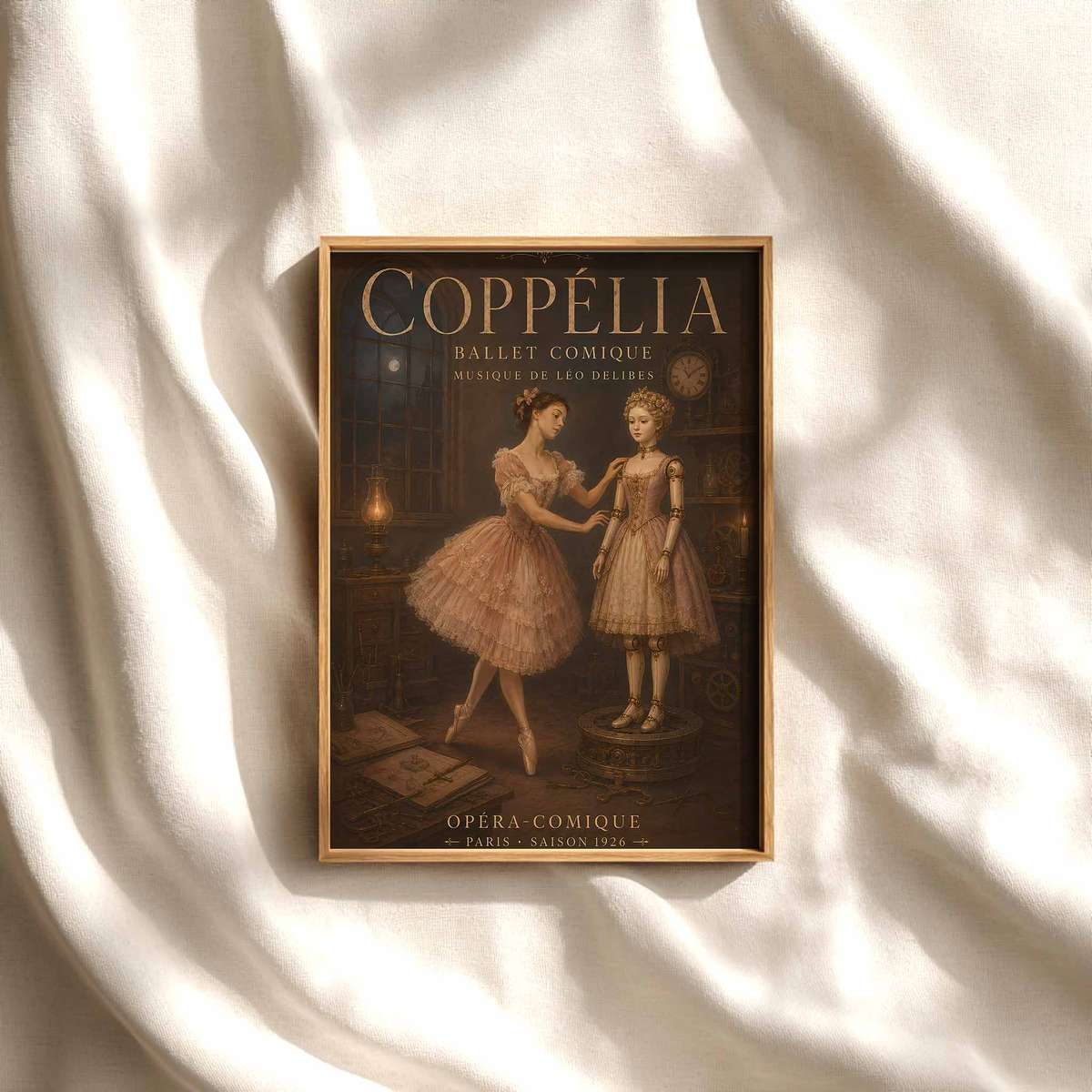 Ballerina Painting, Vintage French Text Coppelia Ballet Poster, Copellia… ballet poster shown as refined dance wall art