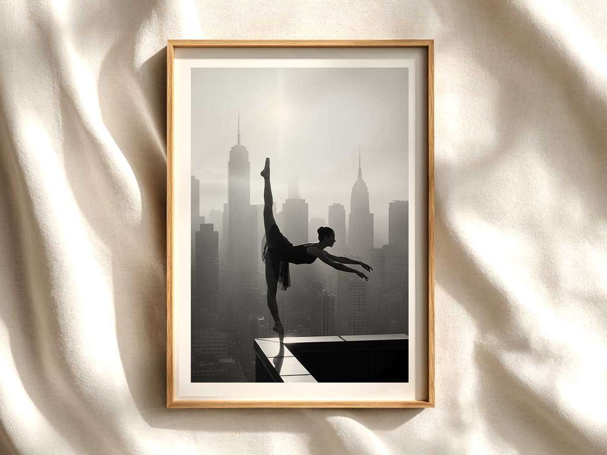 Solitary Ballerina Silhouette Poster ballet poster shown as refined dance wall art