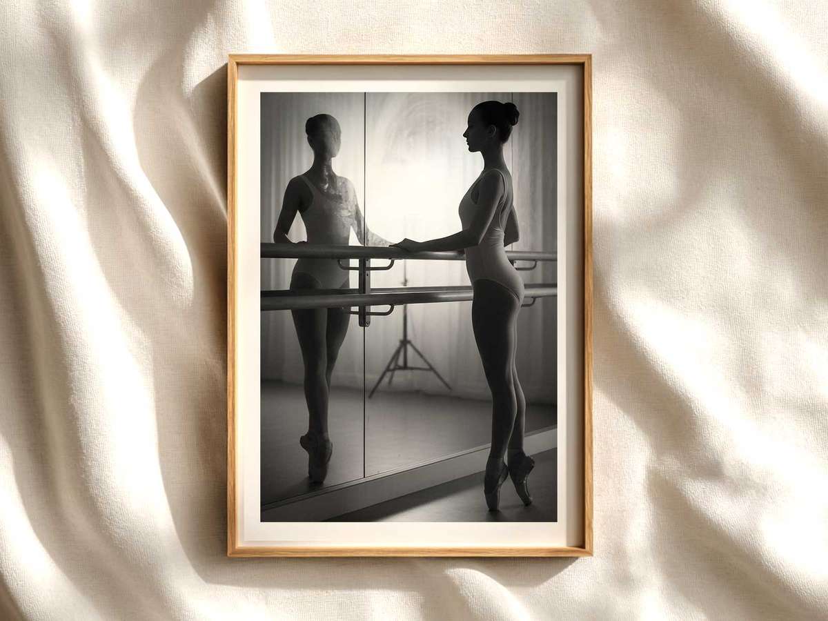Pirouette in Rehearsal — Ballerina Poster Art ballet poster shown as refined dance wall art