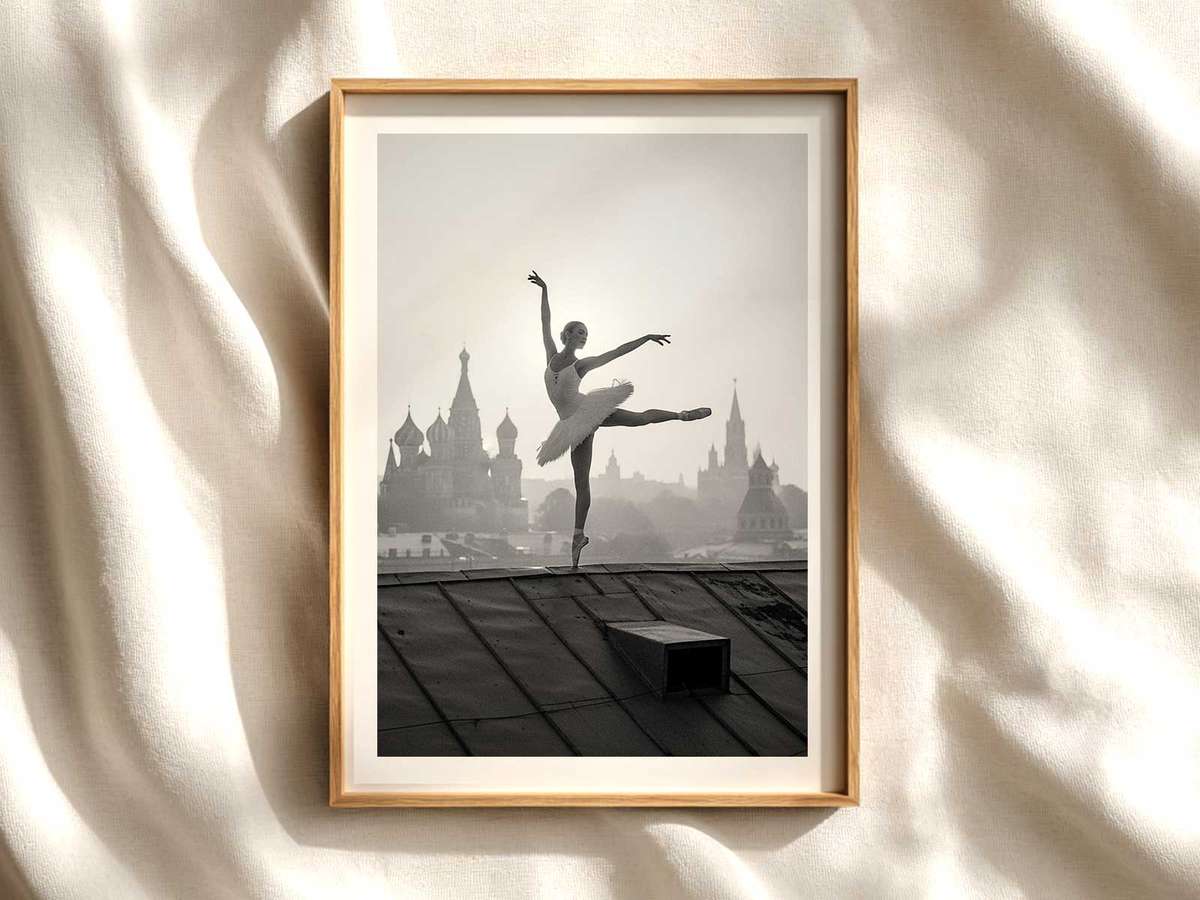 Moscow-Style Ballet Portrait Poster ballet poster shown as refined dance wall art