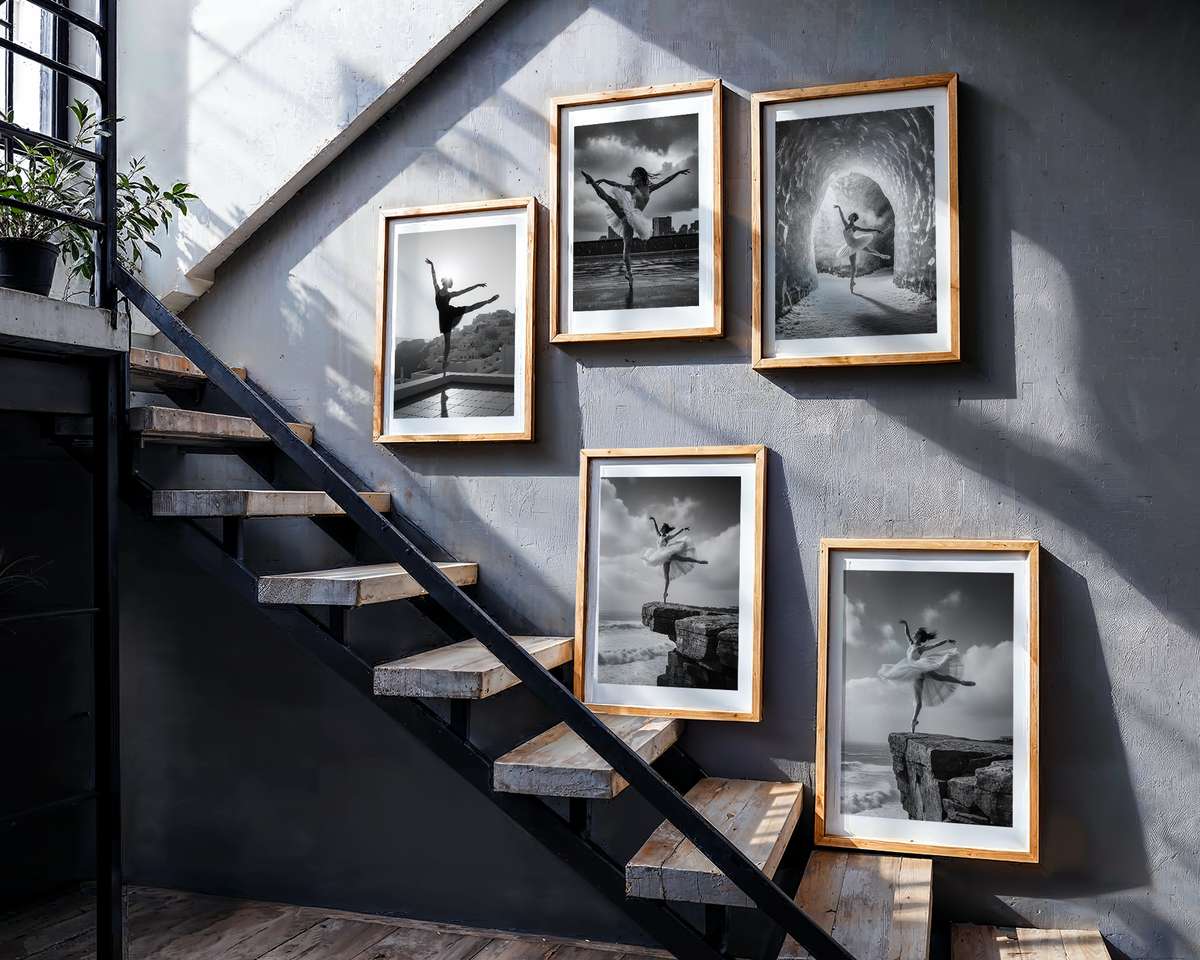 Archival Portrait: Black Ballerina in Profile ballet poster shown as refined dance wall art