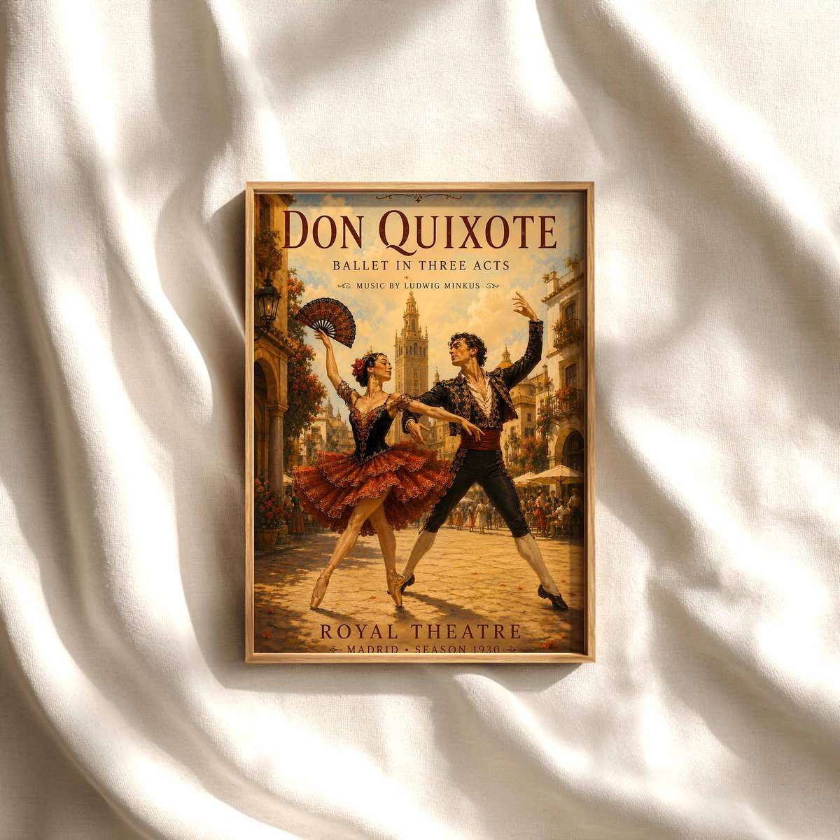Don Quixote Wall Art – Vintage Ballet Poster, Spanish Dance Print ballet poster shown as refined dance wall art
