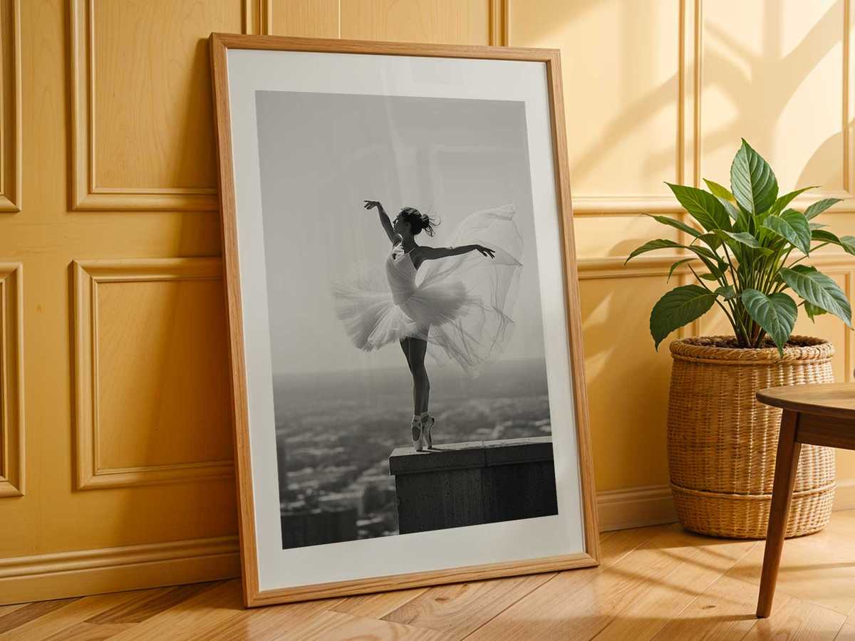 Dancer showing fourth position with one foot forward and one back, illustrating spacing and shifted weight