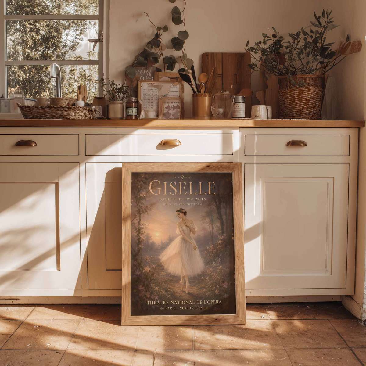 Elegant wall art of Giselle created for dance studio decor