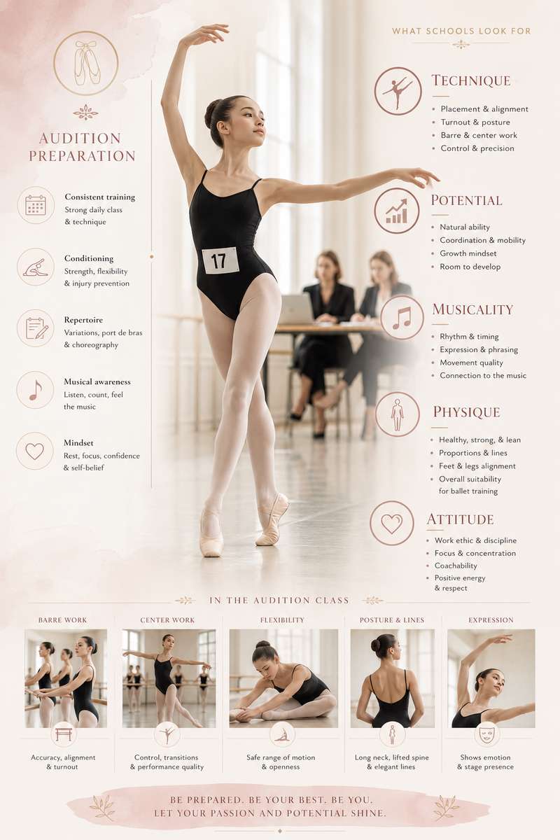Panel watching dancers perform center work combinations during an entrance audition