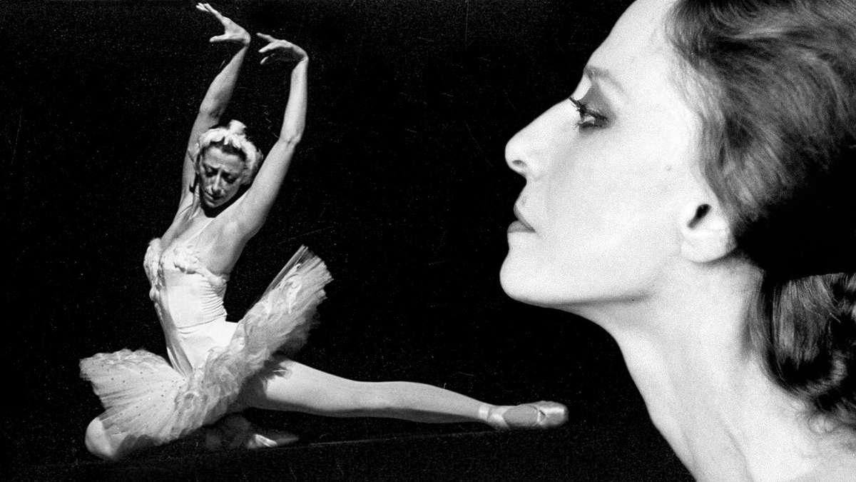 Maya Plisetskaya performing a dramatic arm gesture, emphasizing fluid strength