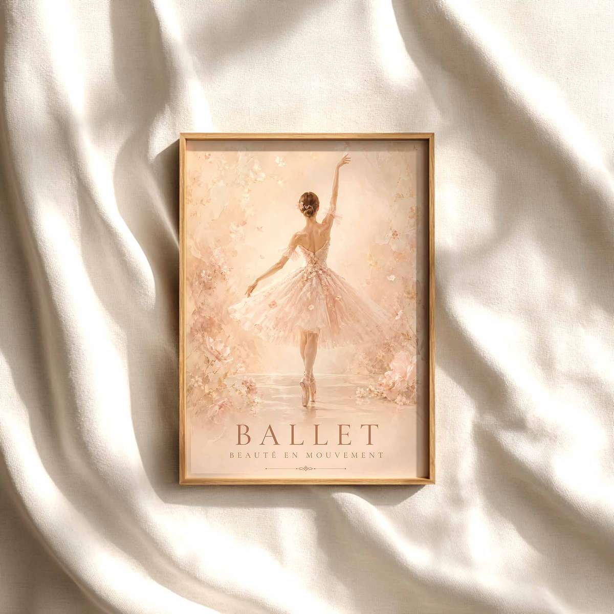 Ballerina Silhouette Art, Vintage French Text Ballet Poster, Classical Dance… ballet poster shown as refined dance wall art