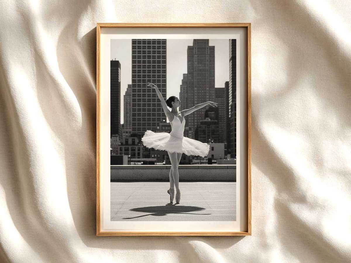 Ethereal Tulle Profile — Ballerina Art Poster ballet poster shown as refined dance wall art