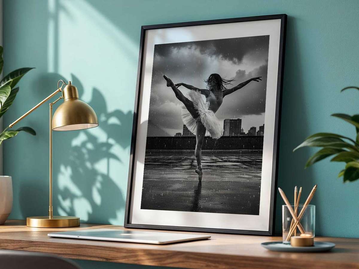 Decorative wall art centered on Rain-lit Ballet with a dreamlike atmosphere