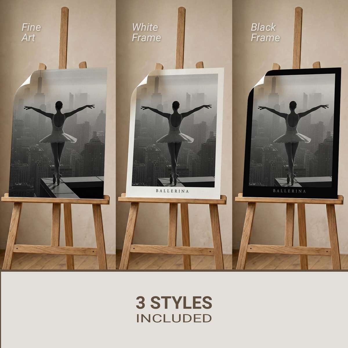 Silhouette of a lone ballerina standing en pointe against a soft neutral background conveying calm and focus