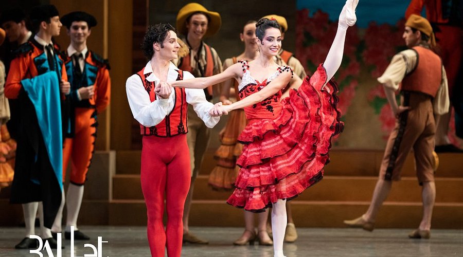Choreographer and dancers in contemporary costume rehearsing a new premiere at San Francisco Ballet studio