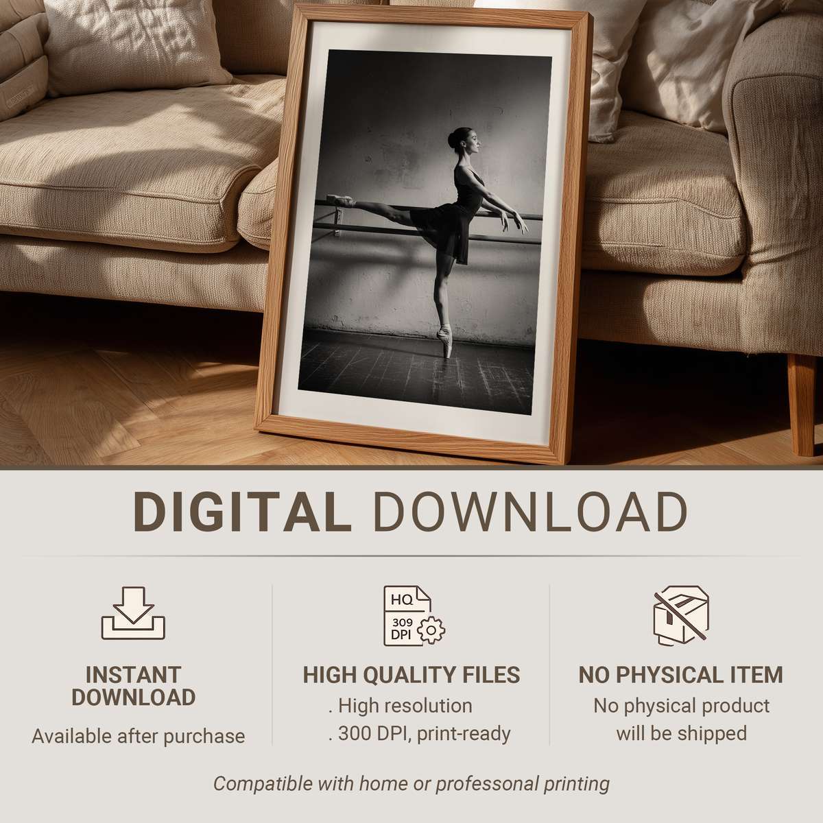 Ballet dancer mid-pivot in a studio, muscles engaged and toes pointed, captured in natural light