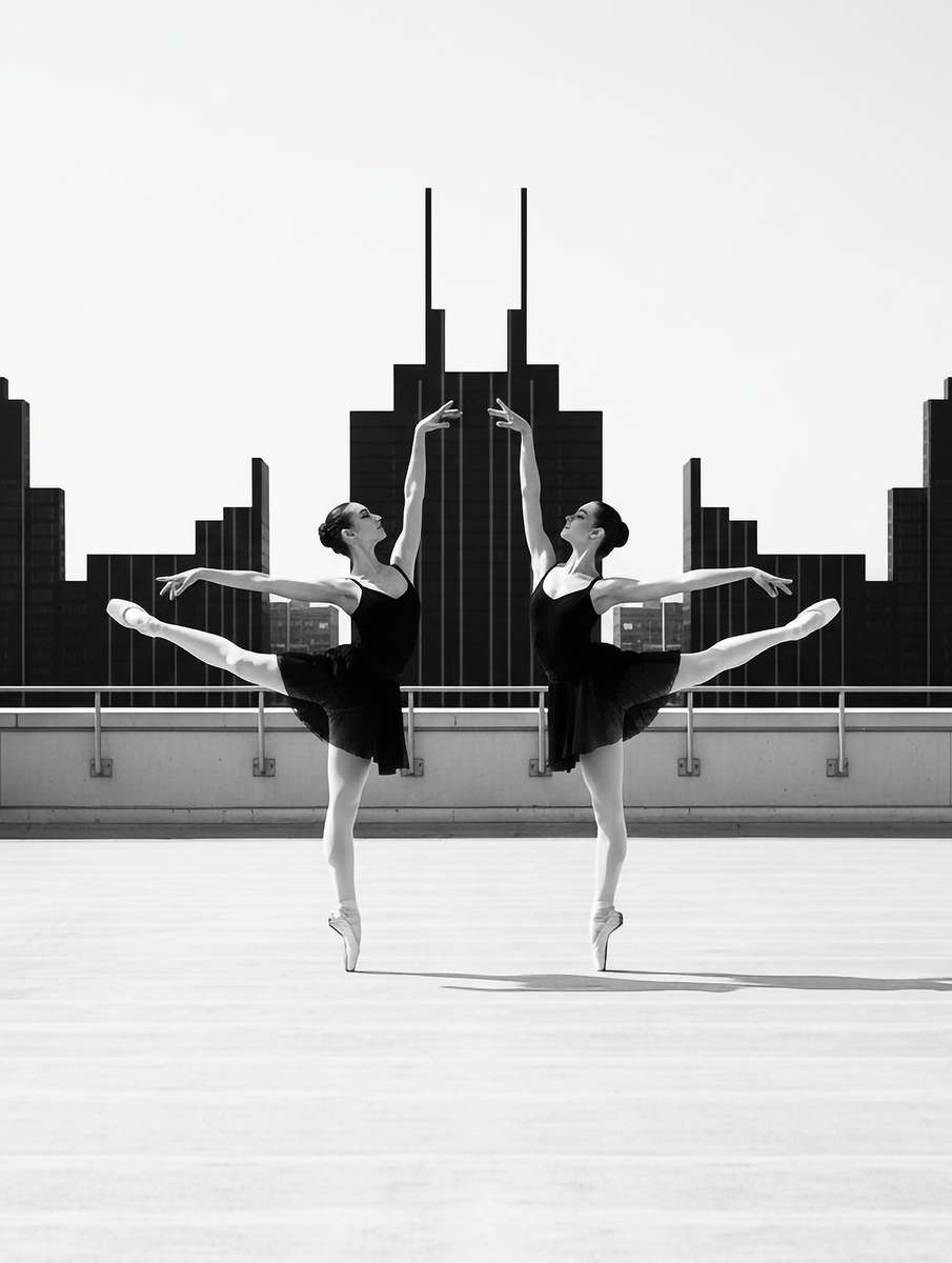 Close-up of a ballerina on pointe showing the curve of the foot and graceful posture