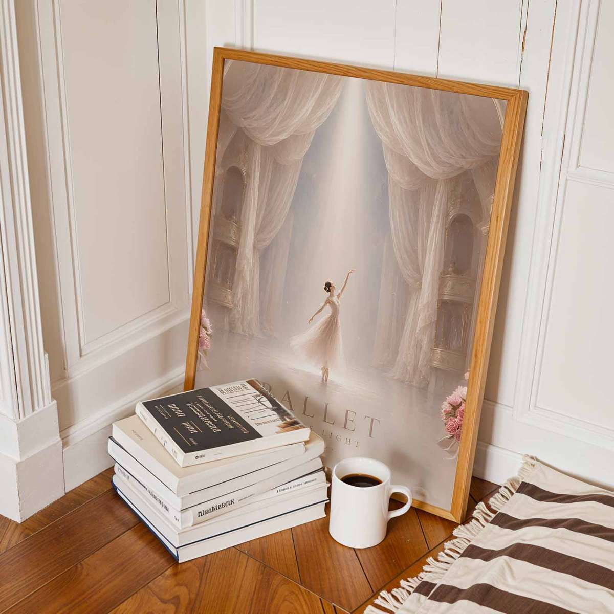 Elegant wall art of Ballet Core Aesthetic created for gallery wall decor