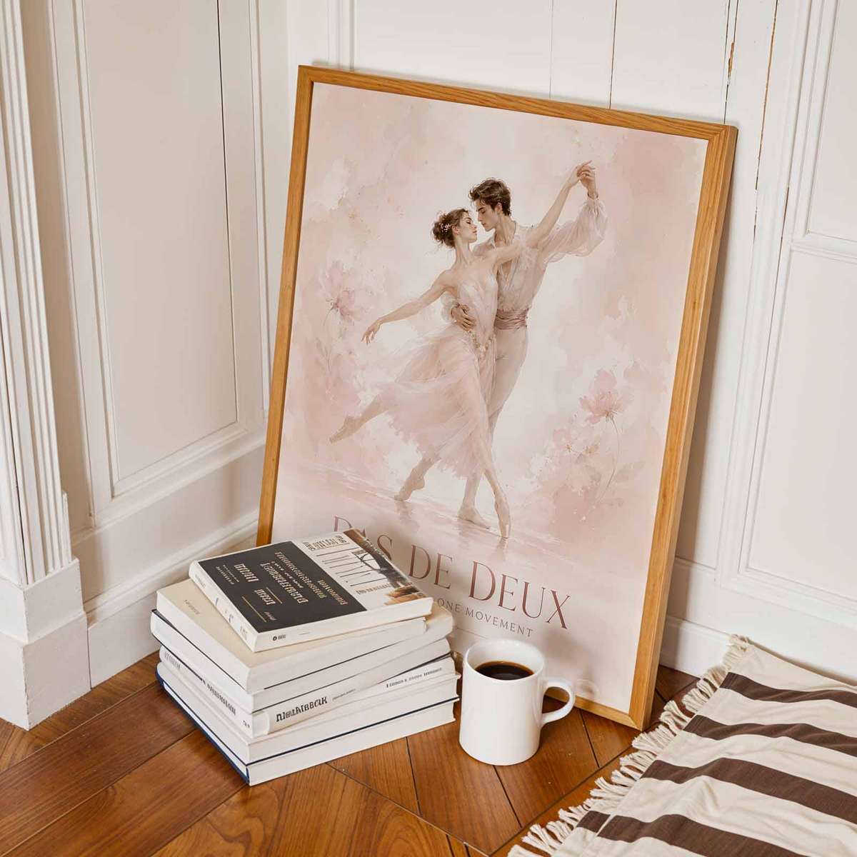 Ballerina composition styled as wall art and featuring fluid motion and an intimate performance mood