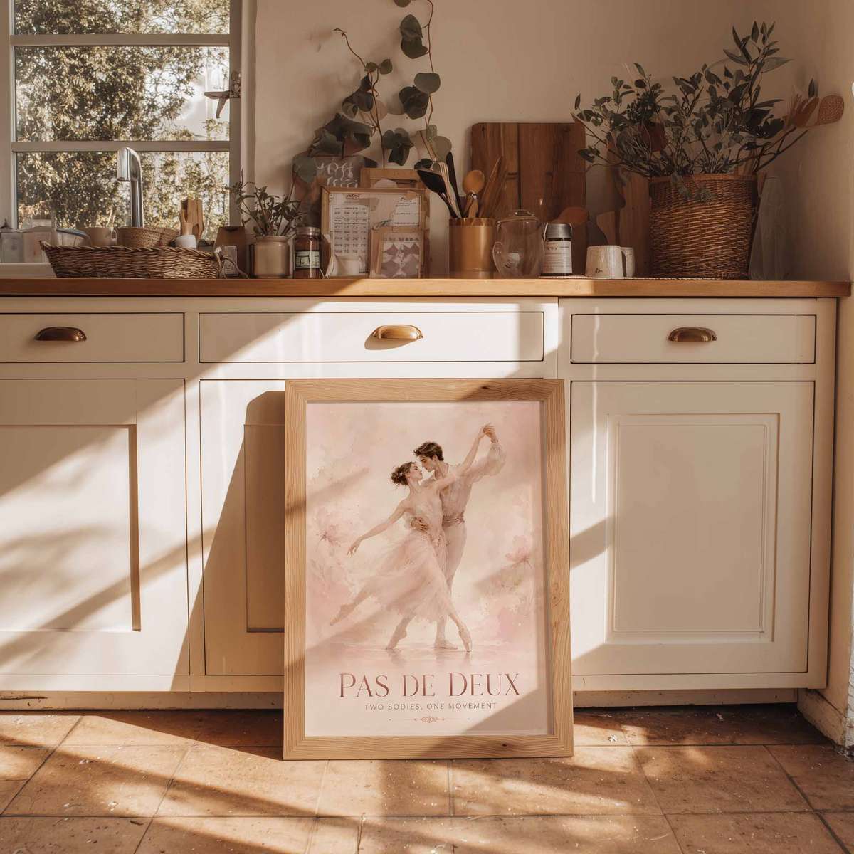 Ballerina composition styled as wall art and featuring expressive posture and refined dance details