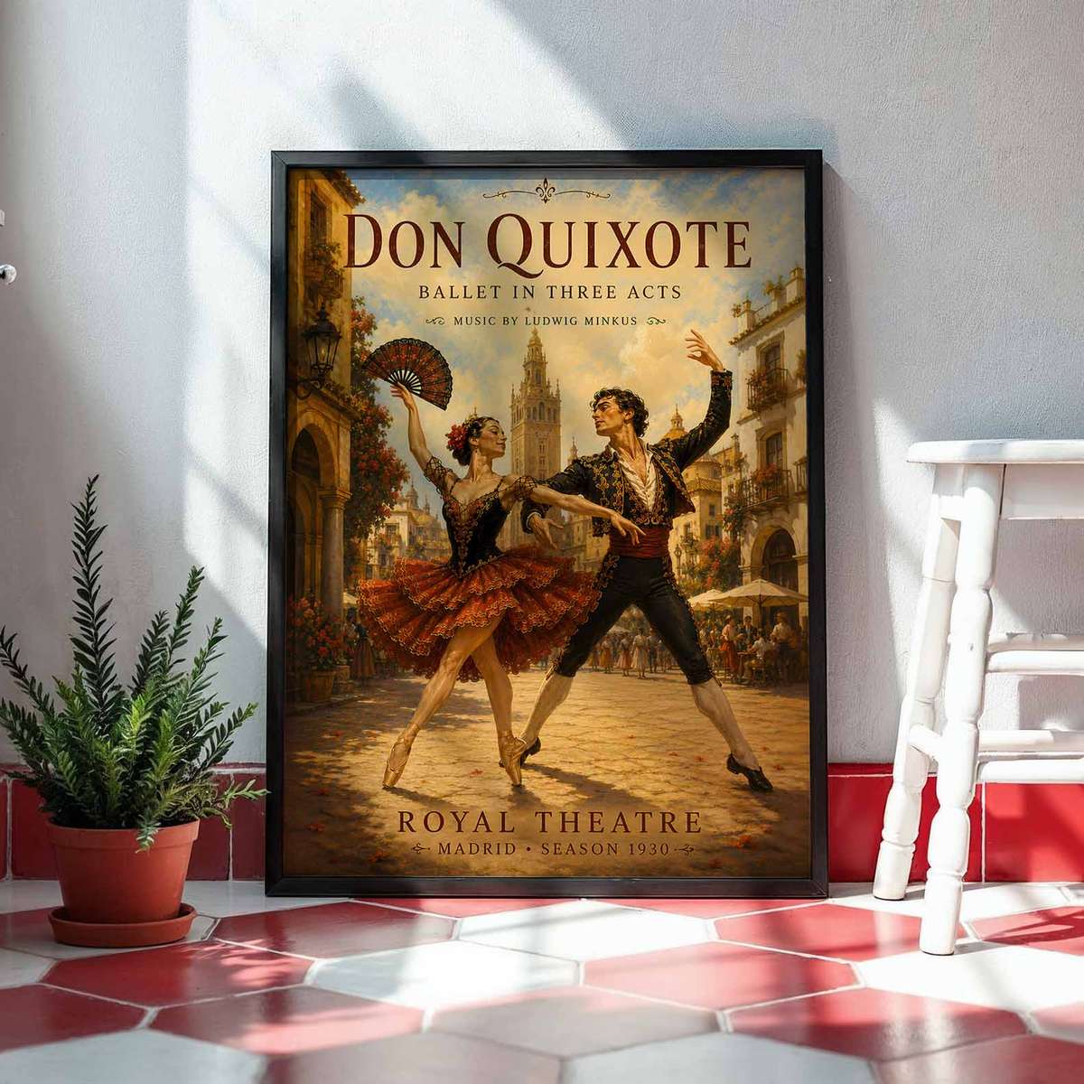 Vintage painting of Vintage Ballet created for dancer's bedroom decor
